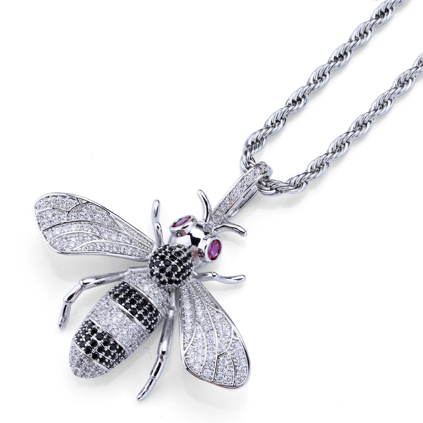 High Quality Hiphop Moissanite Bumble Honey Bee Pendant Necklace For Rapper - Men