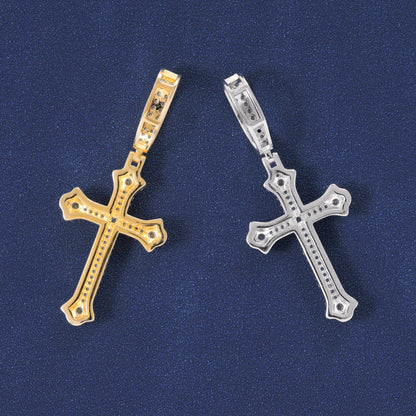 Hip Hop Moissanite Thorns Cross Pendant Jewelry For Men, Iced Out 925 Sterling Silver Pendant
