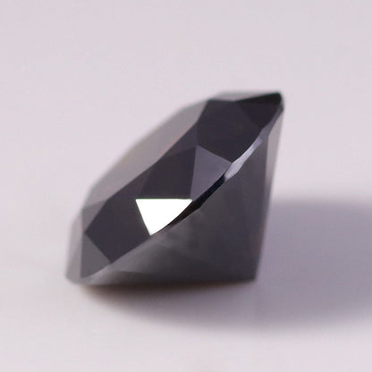 Jet Black Round Brilliant Cut Moissanite Diamond For Engagement Ring