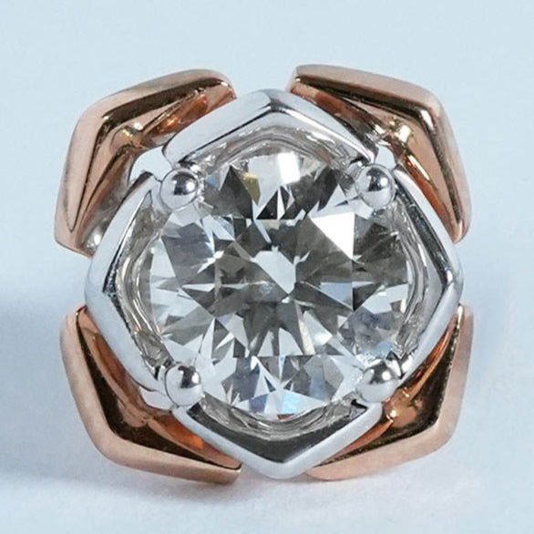 Round Moissanite Flower Stud Earrings In 14K Gold for Wife, Mother, Daughter