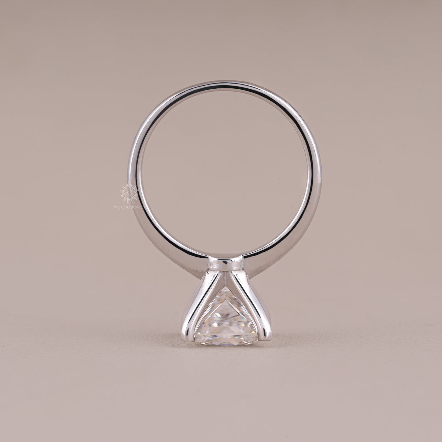 Solitaire Princess Cut Moissanite Engagement Wedding Ring