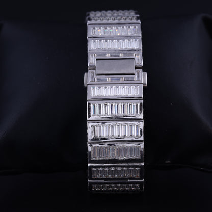 Fully Iced Out Skeleton Moissanite Diamond Watch