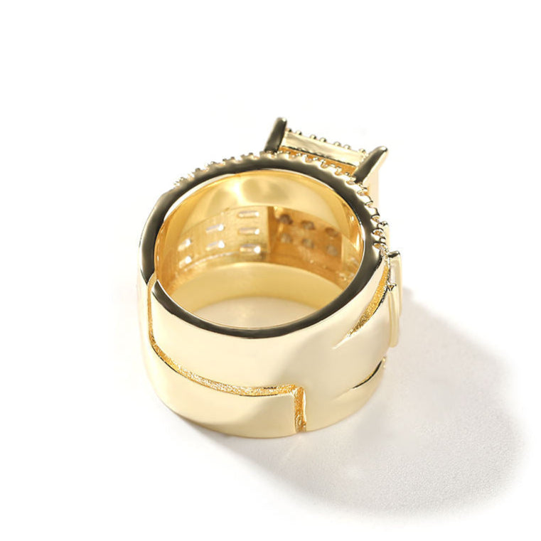Round Cut Moissanite Adjustable Hip Hop Engagement Rings For Men's