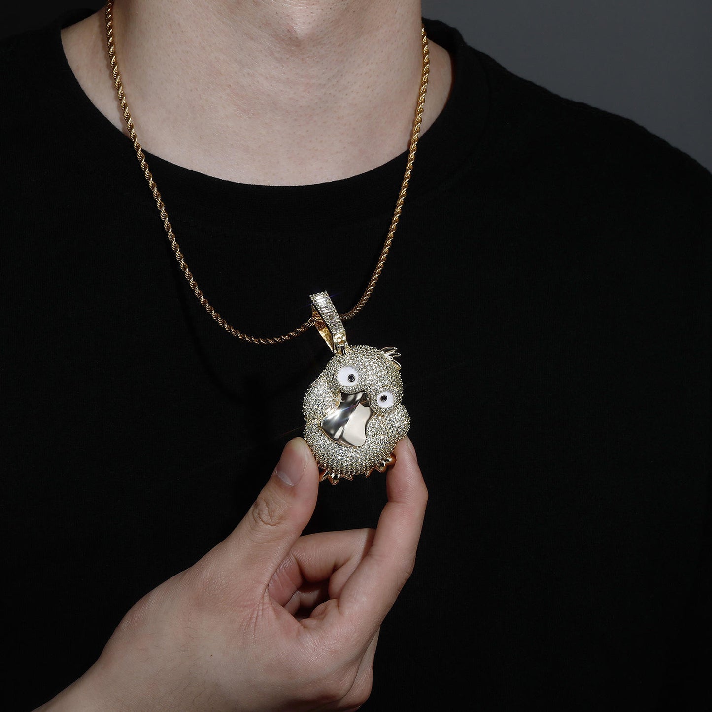 Moissanite Owl Bird Pendant In Hip Hop Jewelry, Iced Out Bling Pendant Necklace For Men and Women