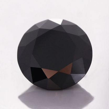 Jet Black Round Brilliant Cut Moissanite Diamond For Engagement Ring