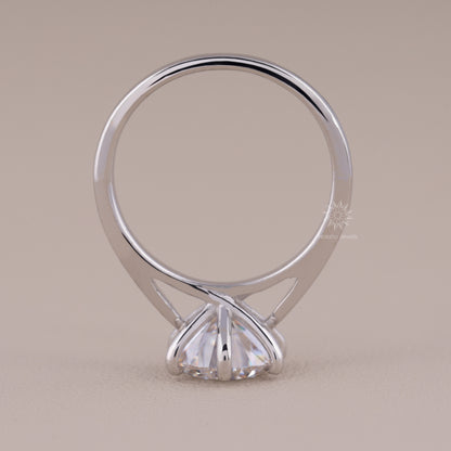 Round Cut Moissanite Solitaire Engagement Ring, 6 Prong Wedding Ring