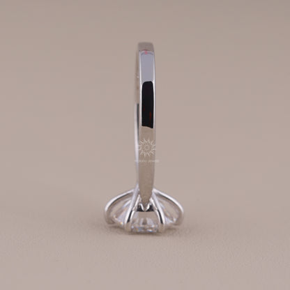 Round Cut Moissanite Solitaire Engagement Ring, 6 Prong Wedding Ring