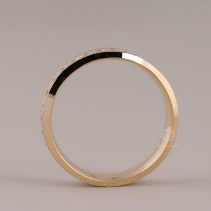 Round Colorless Moissanite Full Eternity Engagement Wedding Band For Him, Solid Gold Men's Channel Set Wedding Band, Anniversary Ring for Men/Man