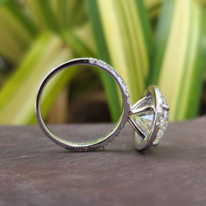 Fabulous 5CT Round Halo Engagement White Gold Wedding Promise Anniversary Ring