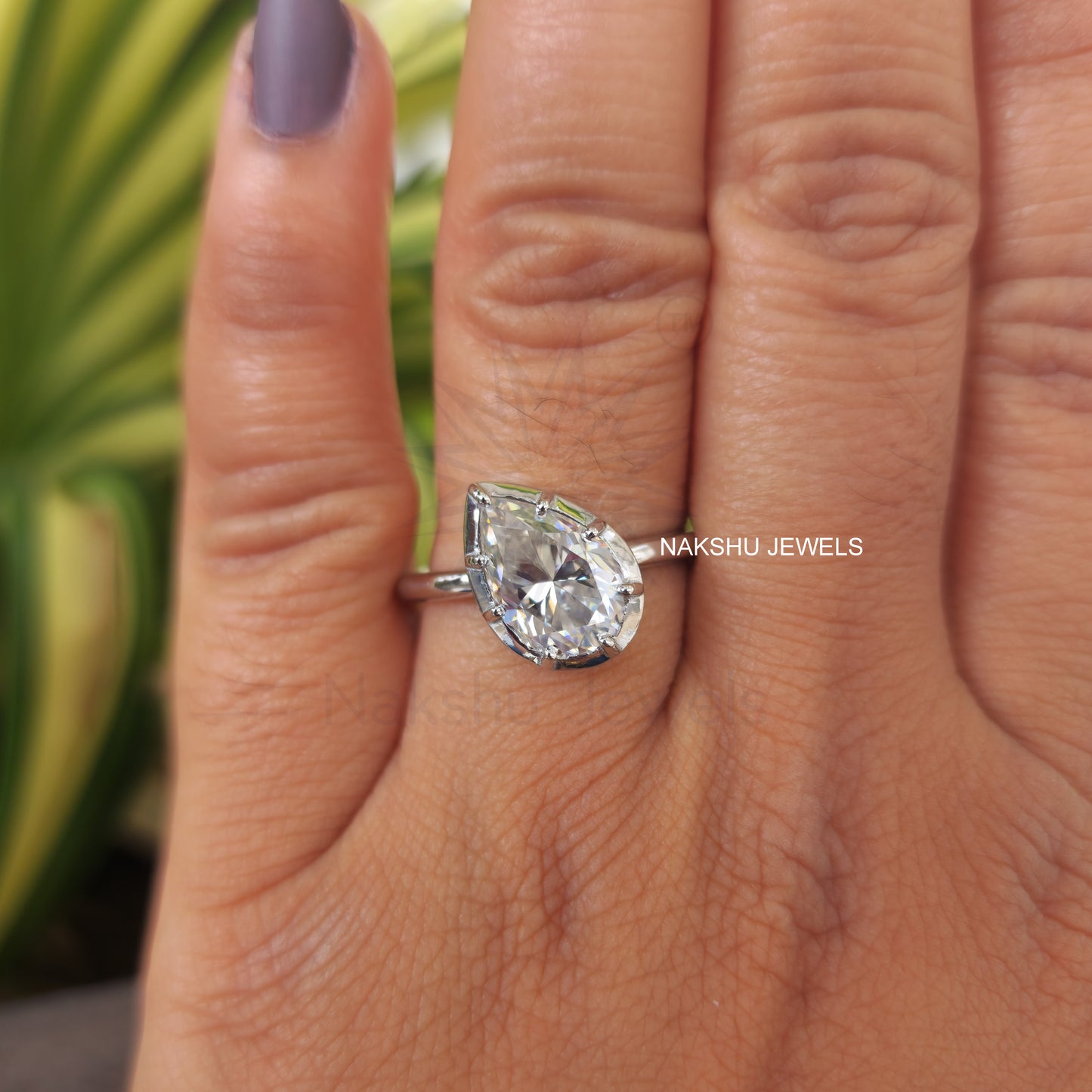 2 Carat Elegant Pear Shaped Classic Solitaire Moissanite Wedding Ring - Valentine Special Gift