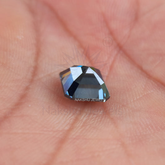 3 CT Asscher Cut Royal Blue Loose Moissanite For Custom Engagement Ring, Earring And Pendant