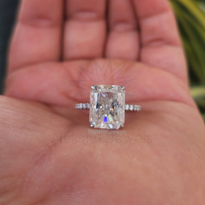 Radiant Cut Moissanite Engagement Ring