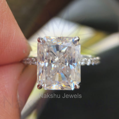 Radiant Cut Moissanite Engagement Ring