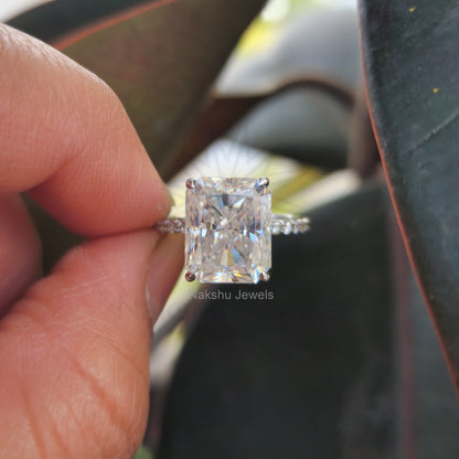 Radiant Cut Moissanite Engagement Ring