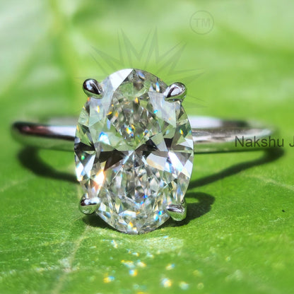 Solitaire Muse Oval Moissanite Engagement Ring for Women