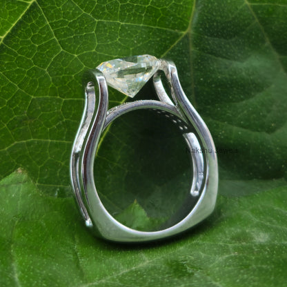 East West Oval Brilliant Cut Unique Euro Shank Moissanite Engagement Ring
