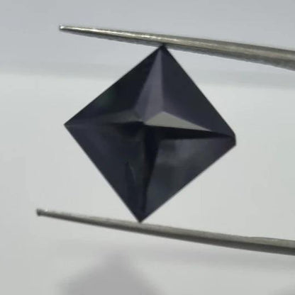 Jet Black Square Princess Cut Moissanite Loose Diamond Making Unique Jewelry