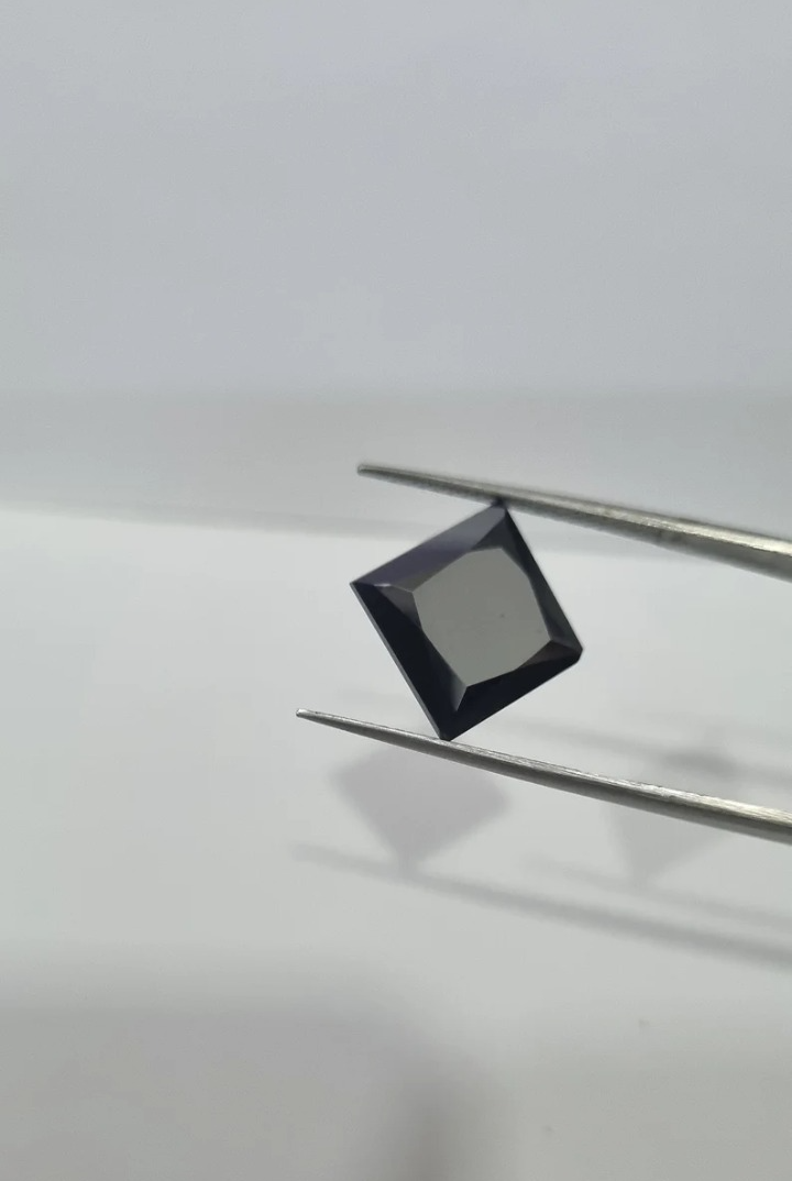 Jet Black Square Princess Cut Moissanite Loose Diamond Making Unique Jewelry