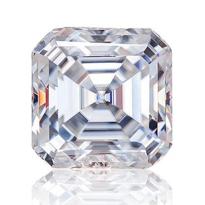Asscher Cut Colorless Loose Moissanite For Custom Engagement Ring, Earring And Pendant