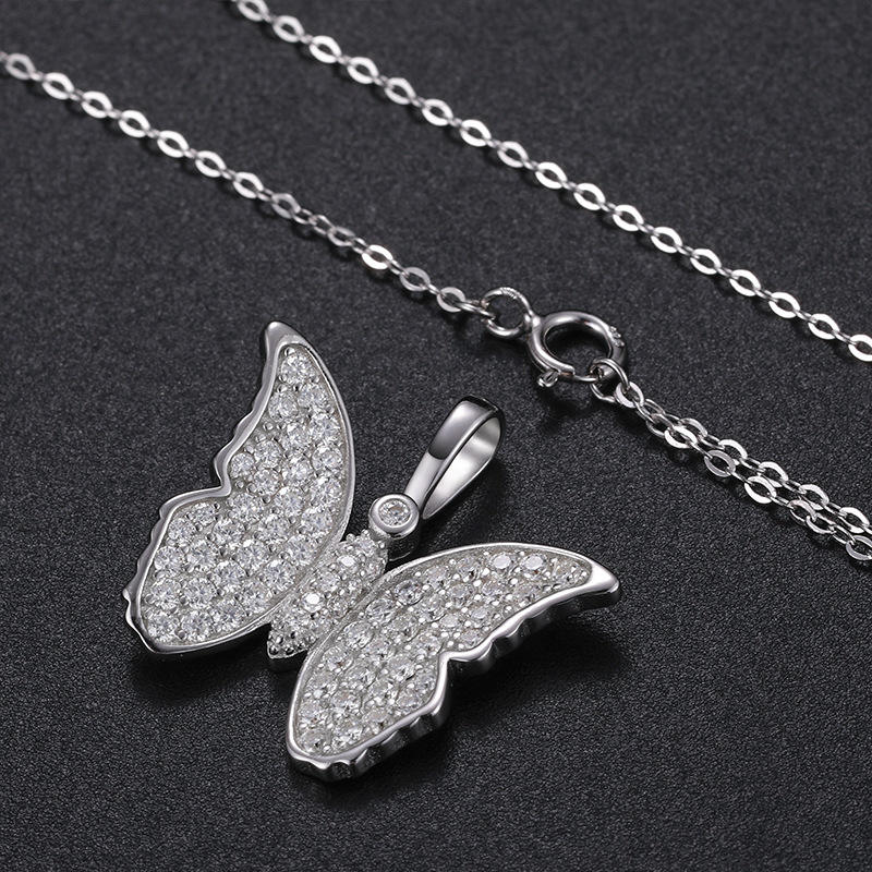 925 Sterling Silver Moissanite Full Iced Out Diamond Butterfly Hip Hop Pendant For Men and Women