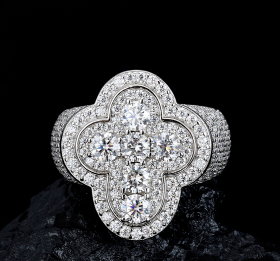 Iced Out Moissanite Jesus cross Rings For Men, Hip Hop Moissanite Statement Fashion Jewelry