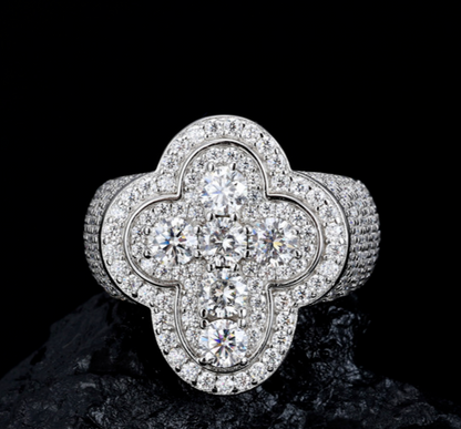 Iced Out Moissanite Jesus cross Rings For Men, Hip Hop Moissanite Statement Fashion Jewelry