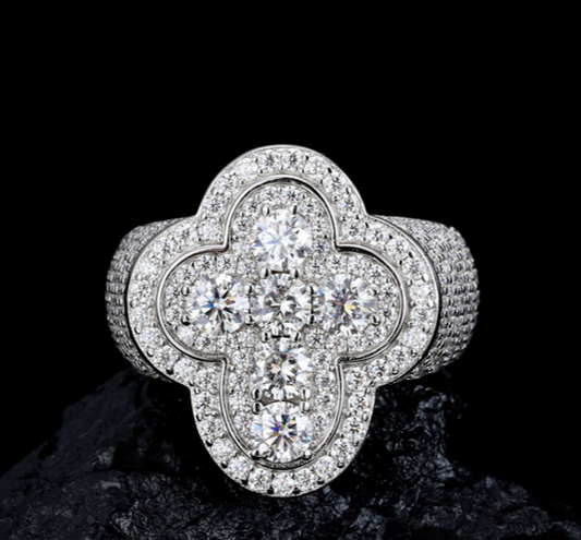 Iced Out Moissanite Jesus cross Rings For Men, Hip Hop Moissanite Statement Fashion Jewelry