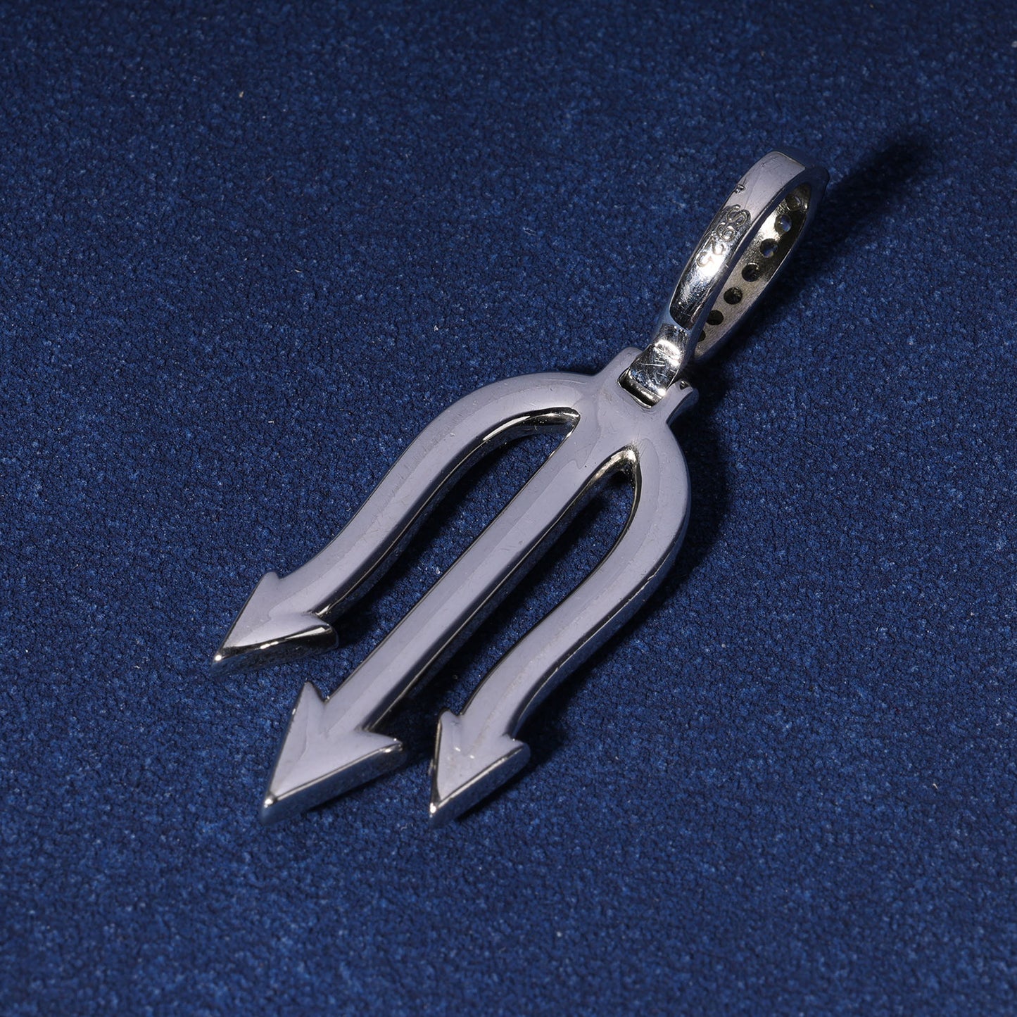 Round Moissanite Hip Hop Trident Pendant For Men 925 Sterling Silver Iced Out Pendant Jewelry