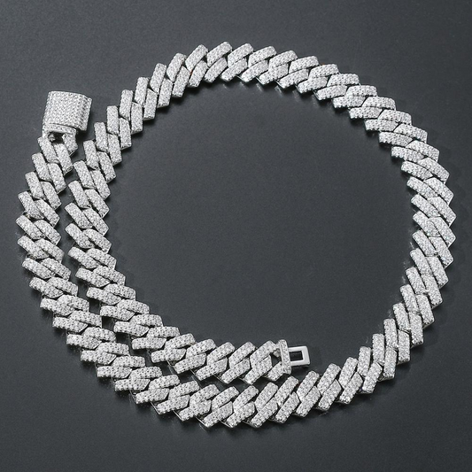VVS Moissanite Fully Iced Out 12MM Hip Hop Cuban Link Chain Necklace For Men