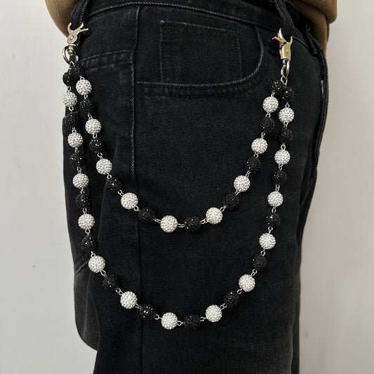 12mm Moissanite Disco Ball Layered Chain In 925 Sterling Silver