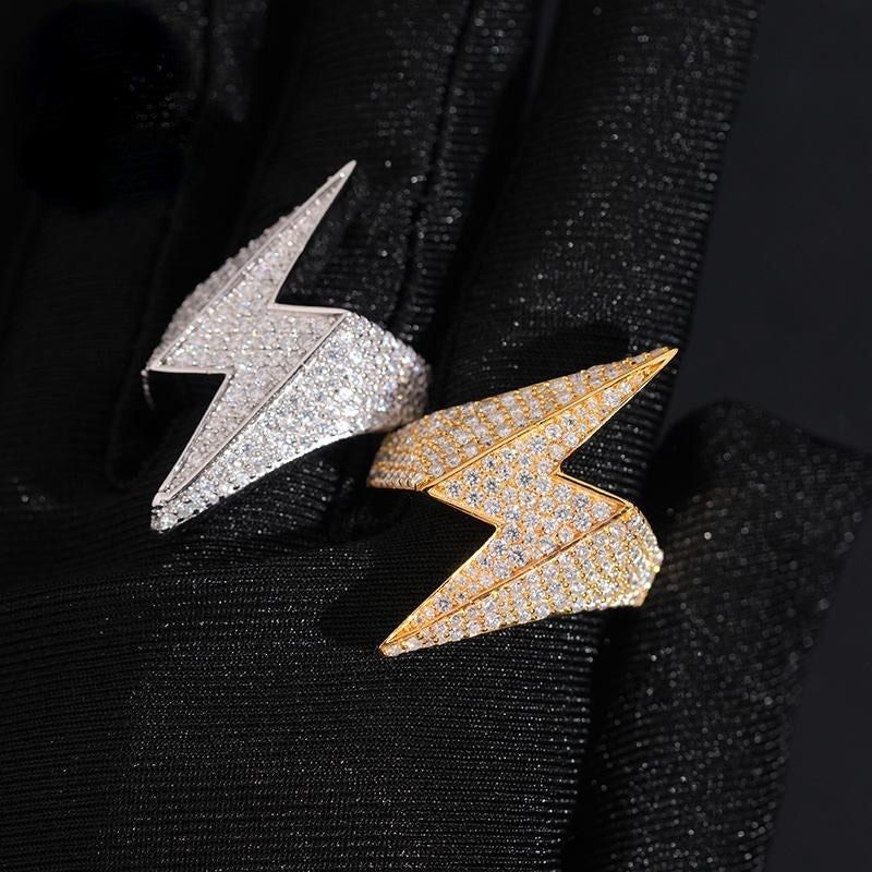 Men's Iced Out Round Cut Moissanite Hip Hop Engagement Ring