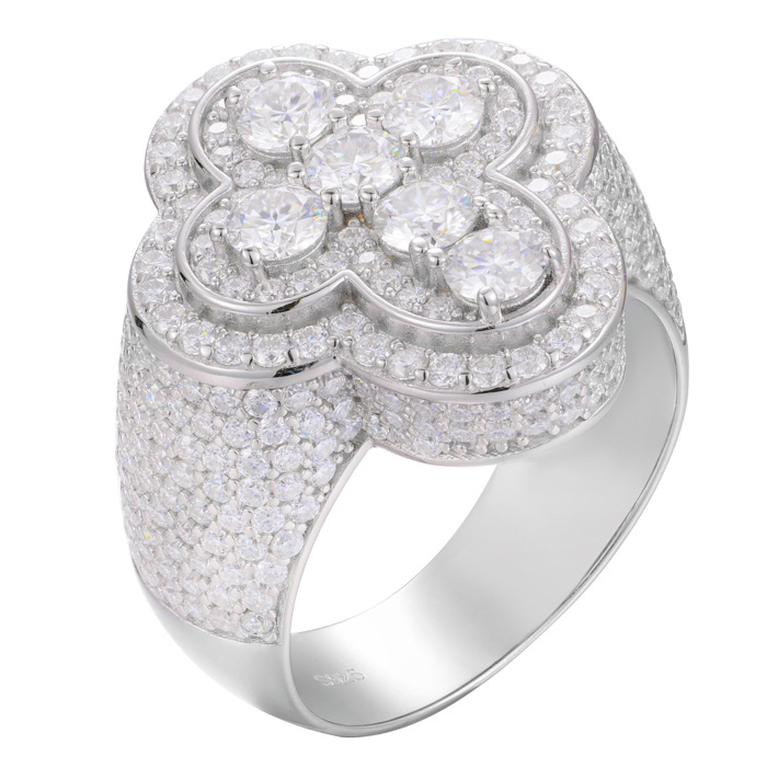 Iced Out Moissanite Jesus cross Rings For Men, Hip Hop Moissanite Statement Fashion Jewelry