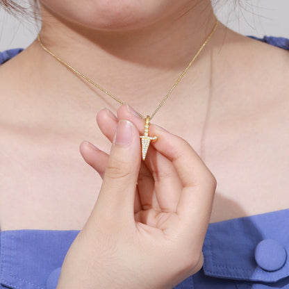 Hip Hop Moissanite Knife Pendant For Men - Women In Iced Out 925 Sterling Silver For Rapper