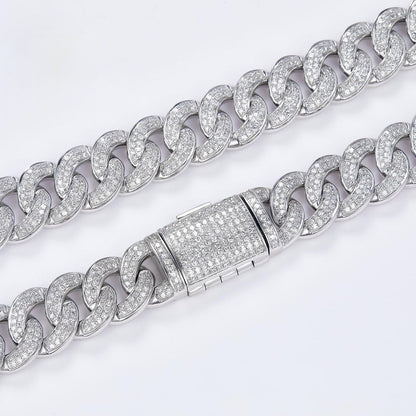 15MM Moissanite Cuban Link Chain, Men's Iced Out Chains, Hip Hop Chains Jewelry For Men