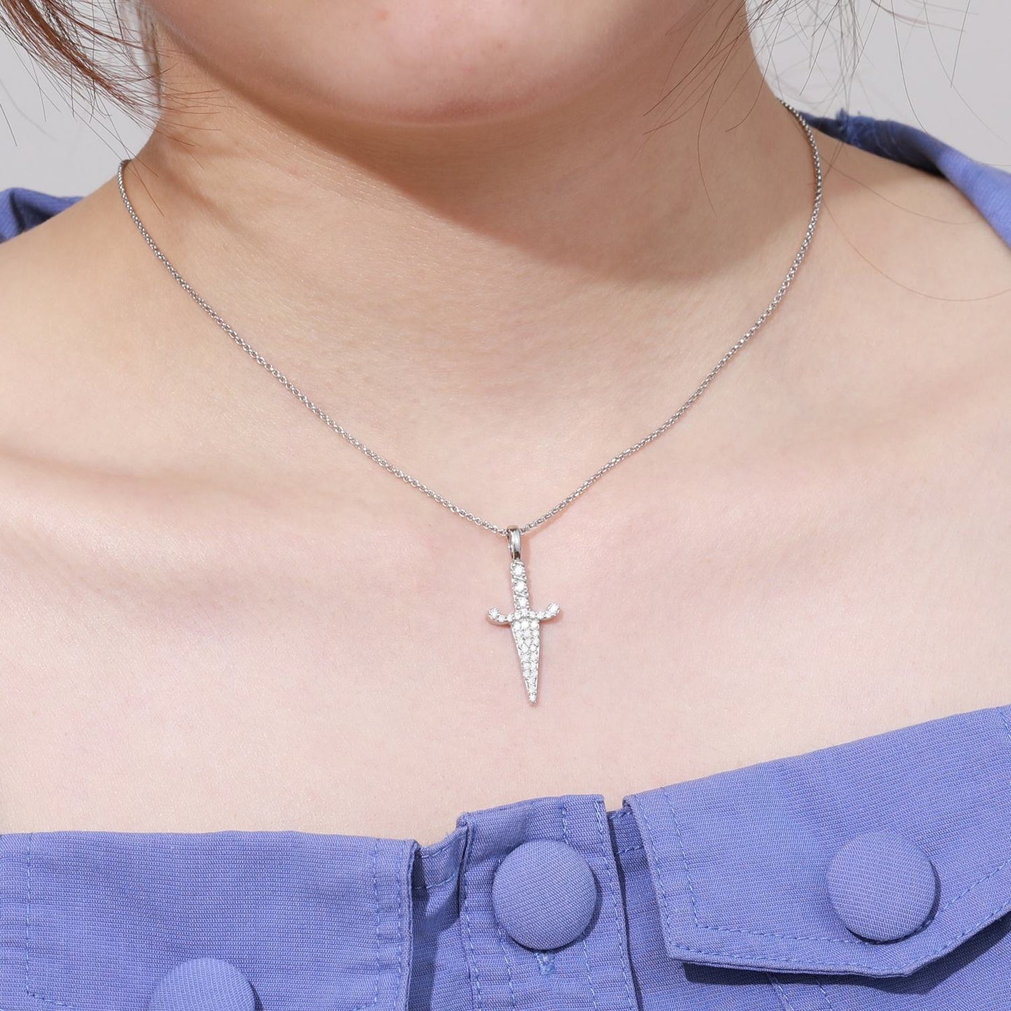 Hip Hop Moissanite Knife Pendant For Men - Women In Iced Out 925 Sterling Silver For Rapper