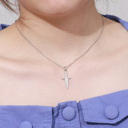 Hip Hop Moissanite Knife Pendant For Men - Women In Iced Out 925 Sterling Silver For Rapper