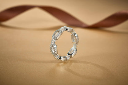 VVS1 Moissanite Iced Out Hip Hop Wedding Cuban Link Ring For Men & Women