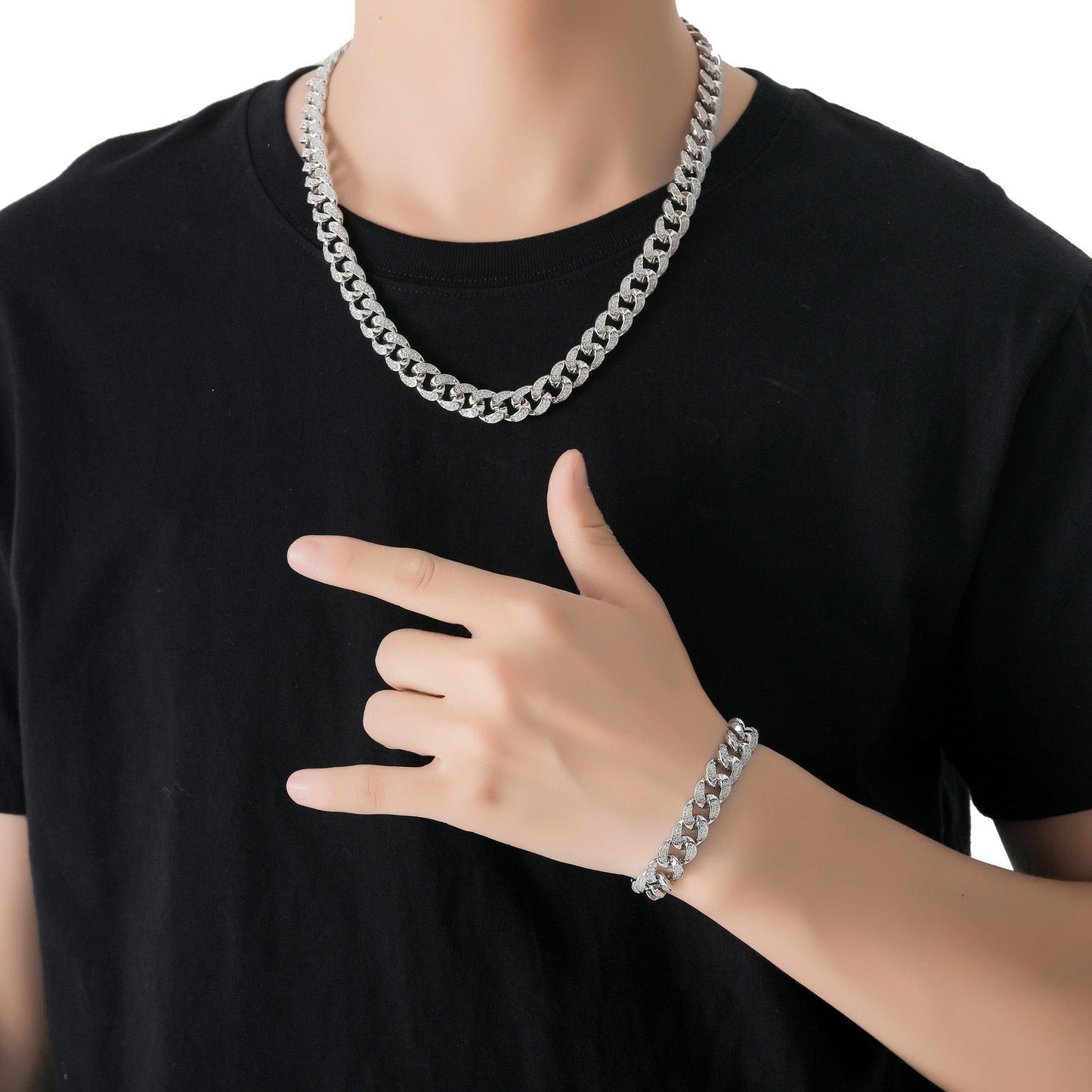 12mm Moissanite Hip Hop Cuban Link Chain Bracelet For Men, 925 Silver Bust Down Iced Out Bracelet