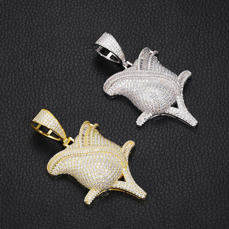 Bust Down Moissanite Hip Hop Rose Flower Pendant In 925 Sterling Silver for Men - Women