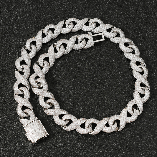 14MM Moissanite Fully Iced Out Hip Hop Cuban Link Chain For Men, Diamond Cuban Link Chain Neckless