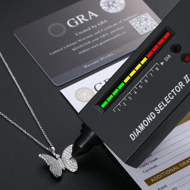 925 Sterling Silver Moissanite Full Iced Out Diamond Butterfly Hip Hop Pendant For Men and Women