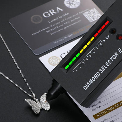 925 Sterling Silver Moissanite Full Iced Out Diamond Butterfly Hip Hop Pendant For Men and Women