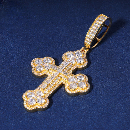 Iced Out Moissanite Hip Hop Crosse Pendant For Men 925 Sterling Silver Pendant Jewelry