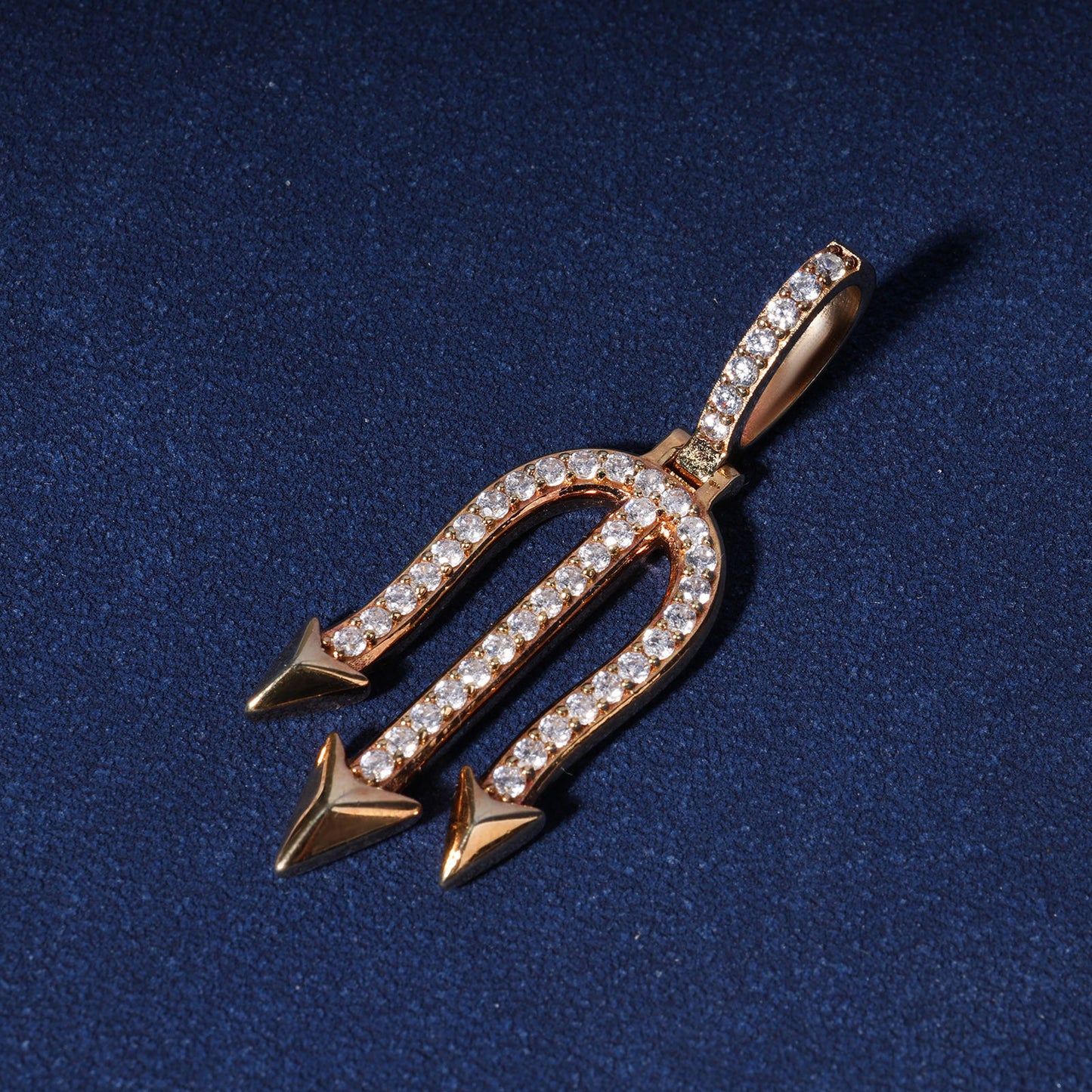 Round Moissanite Hip Hop Trident Pendant For Men 925 Sterling Silver Iced Out Pendant Jewelry