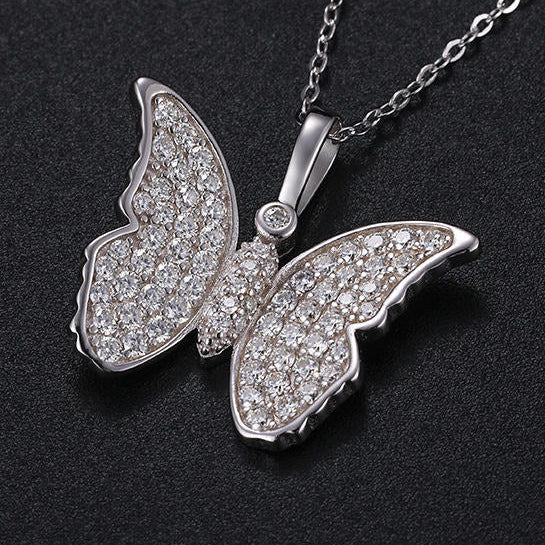 925 Sterling Silver Moissanite Full Iced Out Diamond Butterfly Hip Hop Pendant For Men and Women