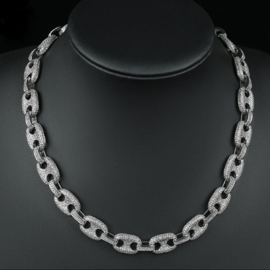 Fully Ice Out Chains Moissanite Pig Nose Hip Hop Chains Necklace, Diamond Choker For Men Or Women