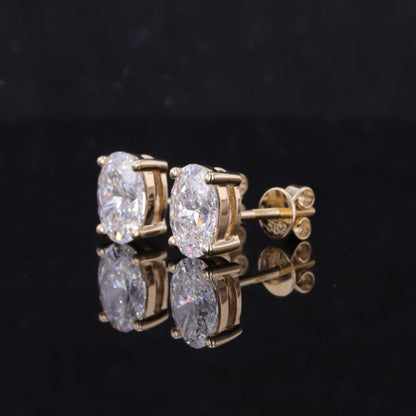 Oval Moissanite Stud Earrings Gift for Wife, Mother, Daughter