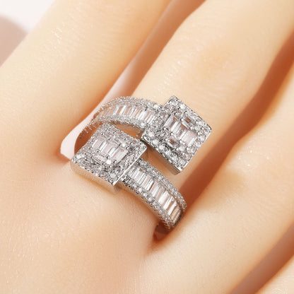 Hip Hop Moissanite Iced Out Engagement Rings For Women