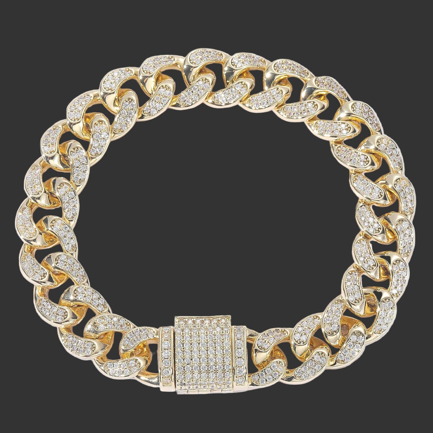 12mm Moissanite Hip Hop Cuban Link Chain Bracelet For Men, 925 Silver Bust Down Iced Out Bracelet