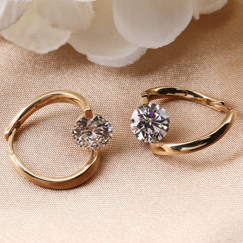 Brilliant Cut Moissanite Fancy Earring For Women 14K Yellow Gold Earrings